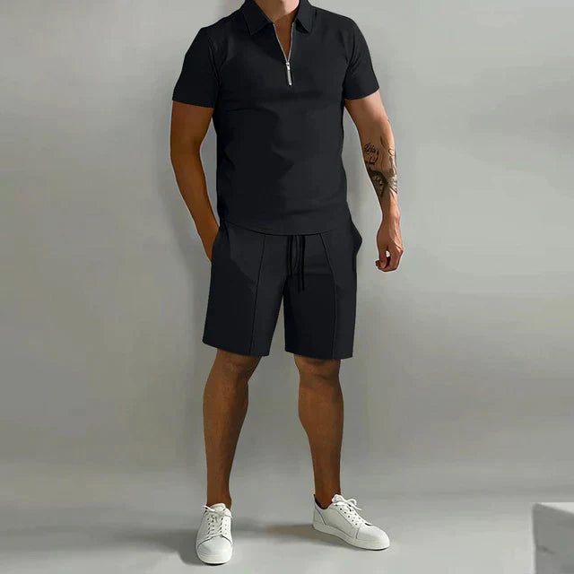 Andrés | Conjuntos para Hombre Polo y Bermuda Sastre — Negro