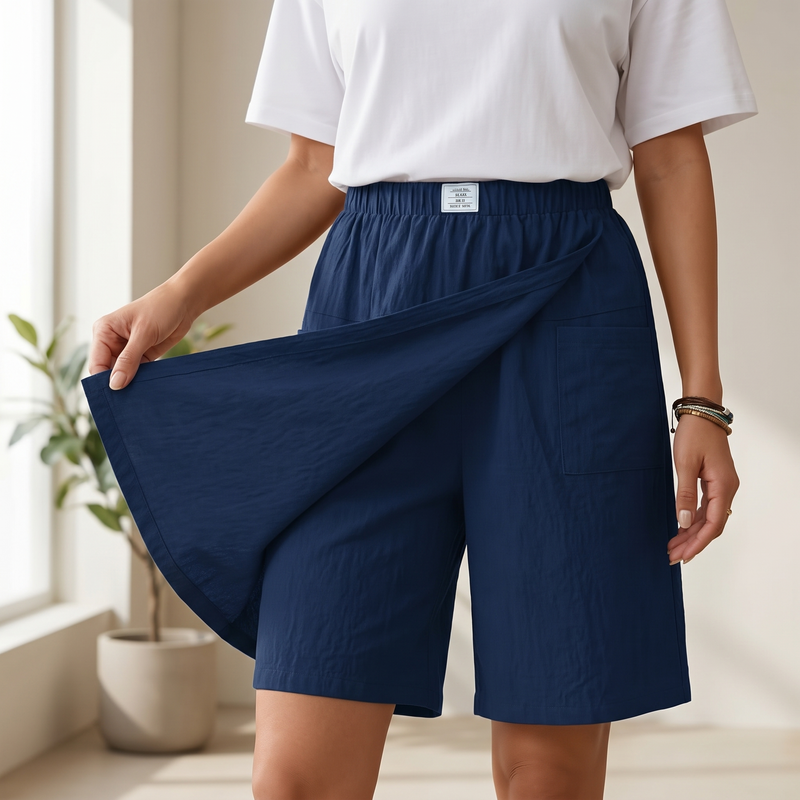Catalina | Falda Short Cruzada de Pierna Ancha
