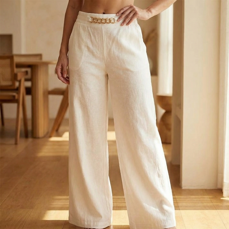 Catalina | Pantalones de Vestir Mujer con Detalle de Cadena