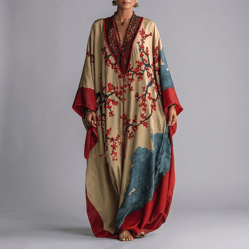 Catalina | Vestidos Largos Casuales con Manga Murciélago — Beige