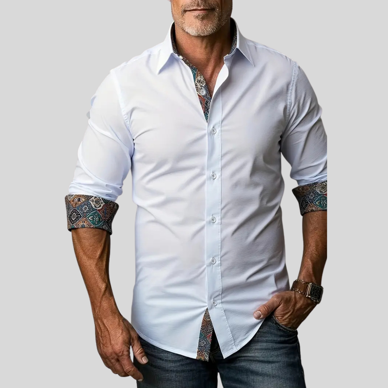Diego | Camisa de Vestir Entallada Manga Larga