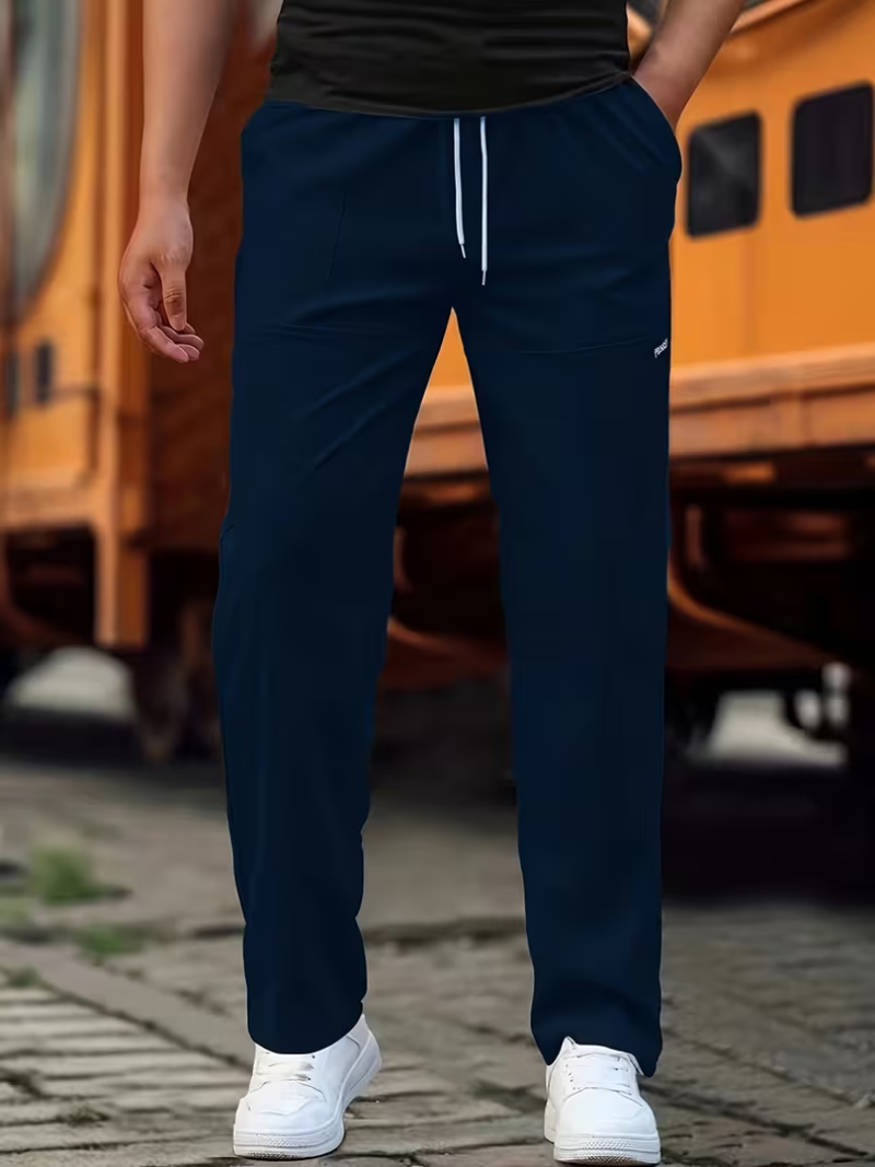 Diego | Pantalones Recto Hombre Casuales y Ligeros — Azul marino