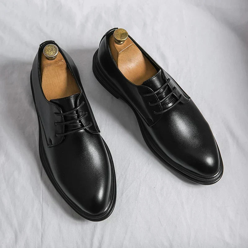 Diego | Zapatos para Traje de Corte Derby Clásico — Matte Black