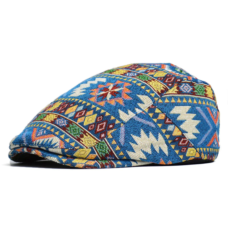 Joaquín | Gorra Casual Hombre con Patrón Étnico — Azul