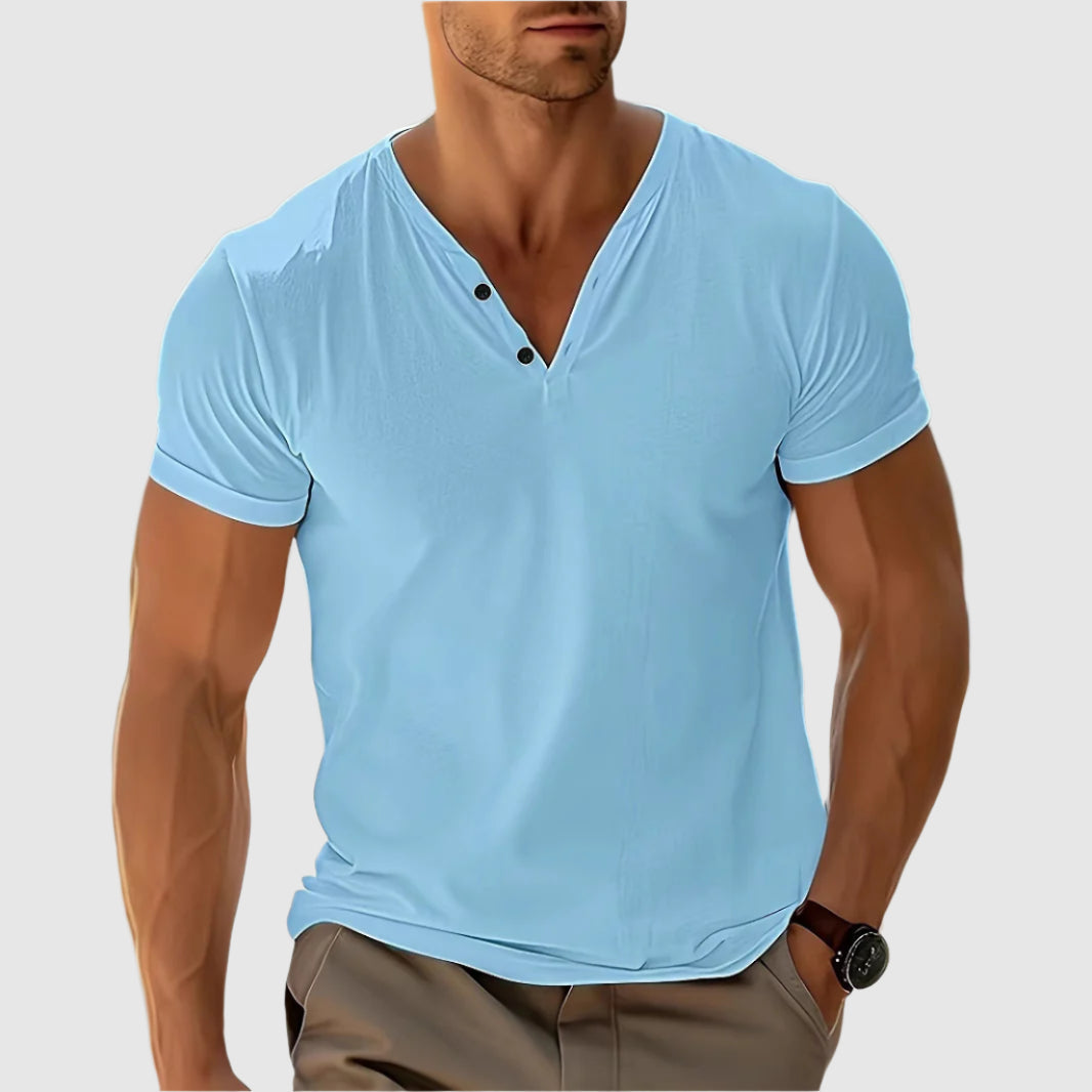 Julián | Playera Henley Ligera de Porte Casual