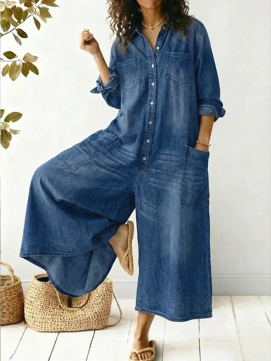 Lucía | Jumpsuit Casual Camisero con Botones al Frente