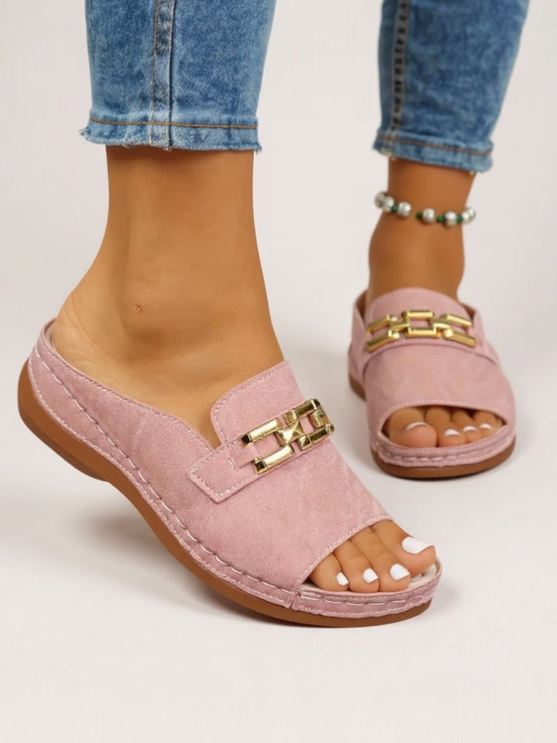 Marisol | Sandalias mujer comodas y elegantes destalonadas — Rosa