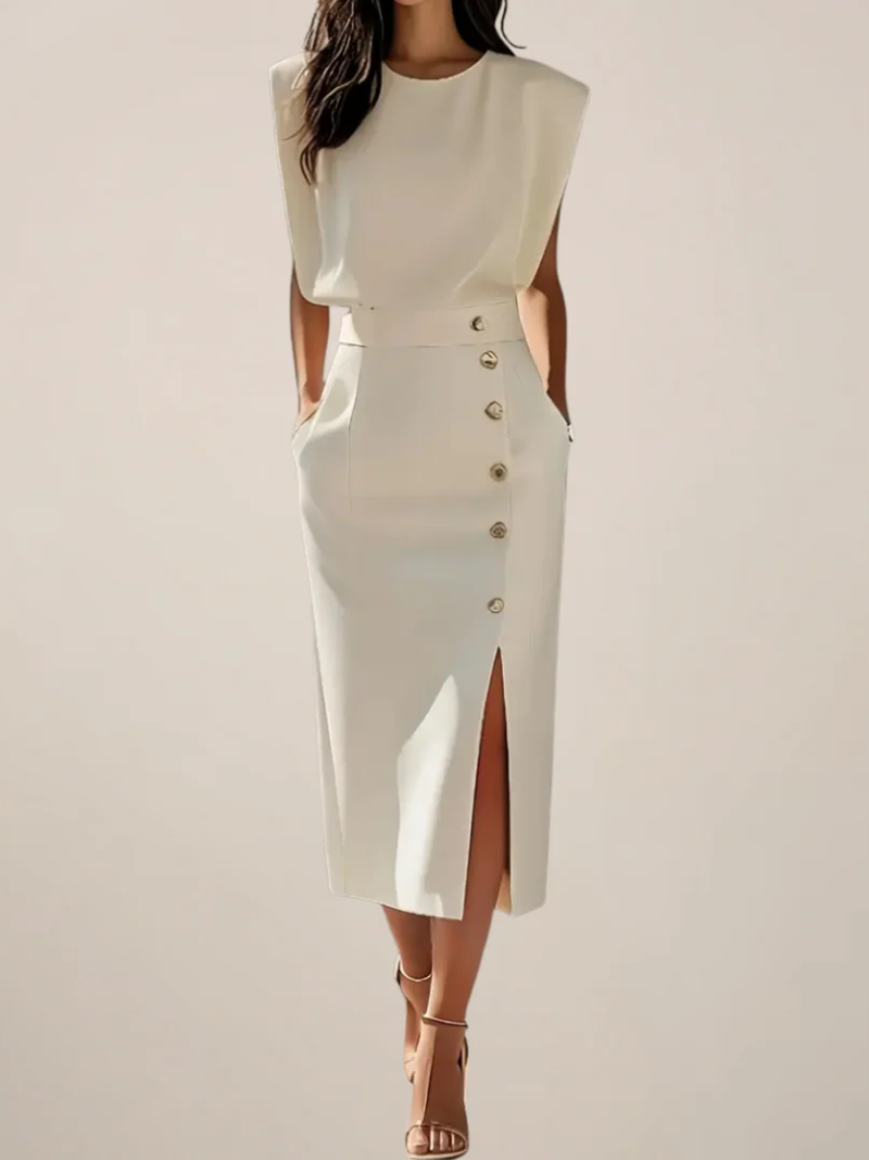 Marisol | Vestidos Midi Elegantes con Abertura Lateral