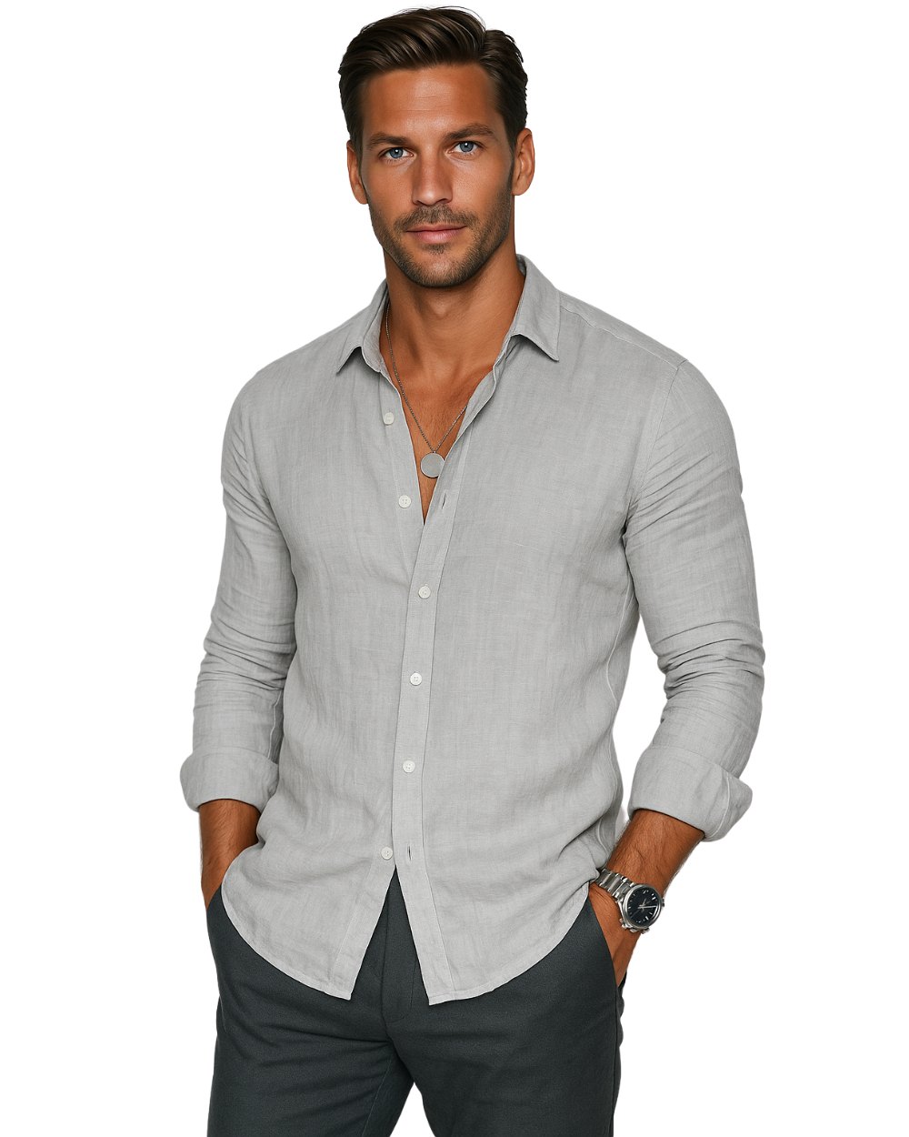 Mateo | Camisa de Vestir Casual de Manga Larga