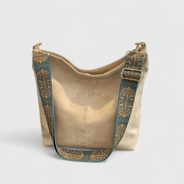 Paloma | Bolsa Cruzada Estilo Boho y Correa Ancha — Beige