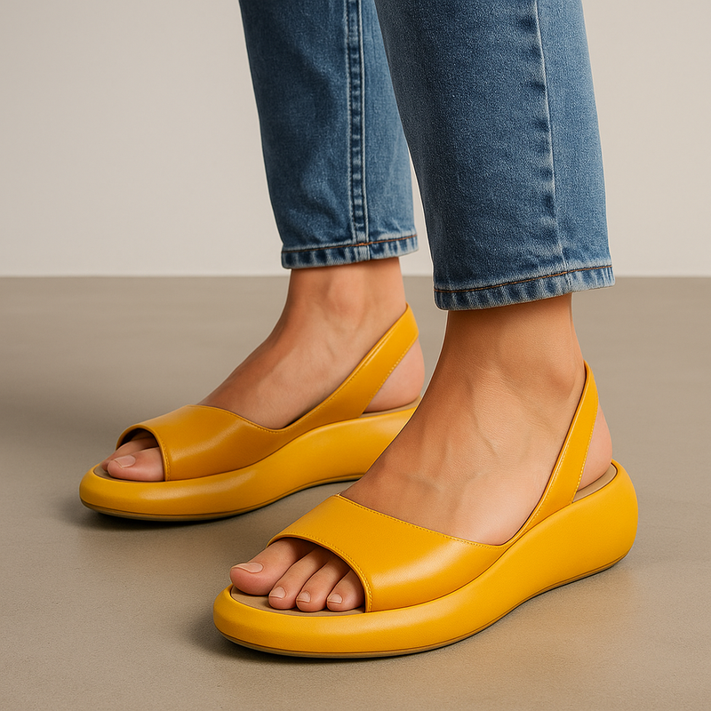 Paloma | Sandalias mujer comodas y elegantes con soporte — Amarillo