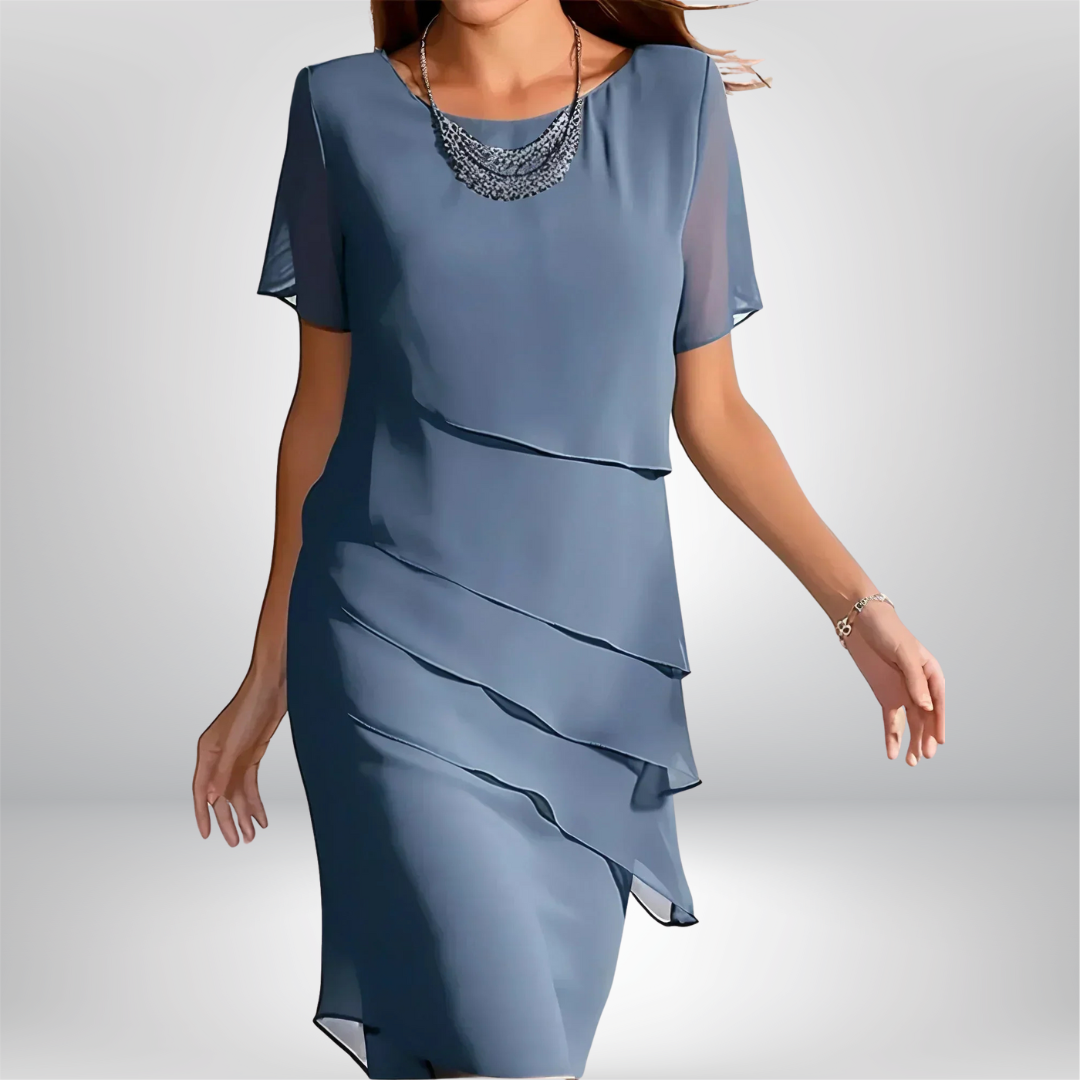 Paloma | Vestido de Fiesta Midi con Capas Sutiles