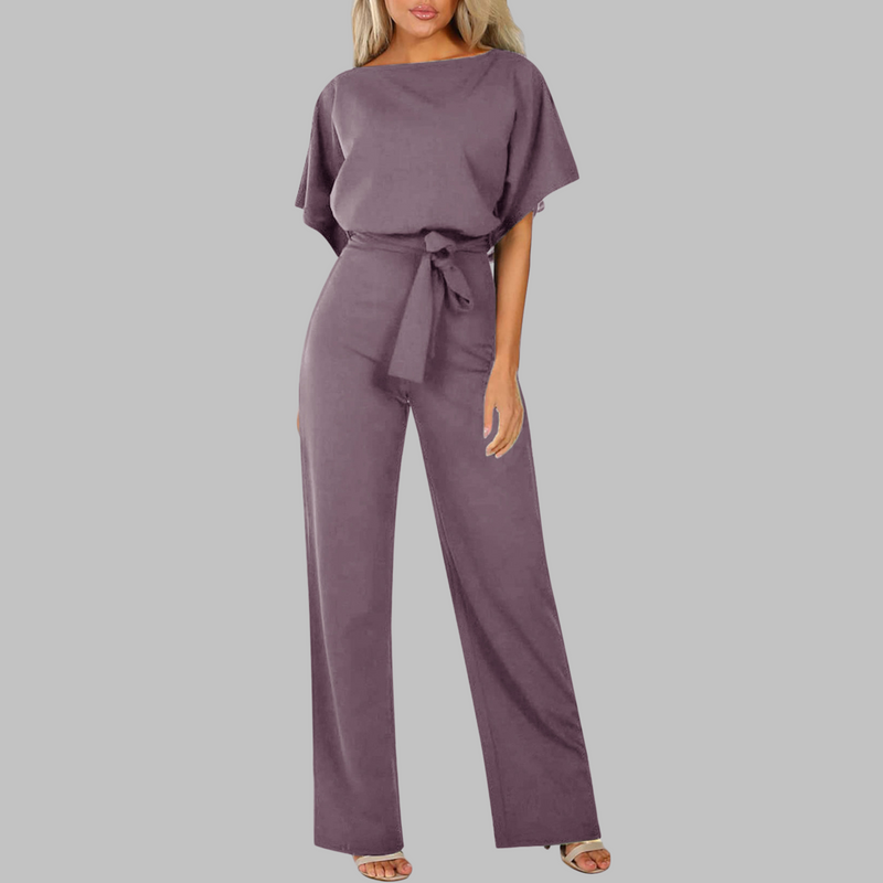 Renata | Jumpsuit Mujer Elegante con Manga Murciélago — Morado