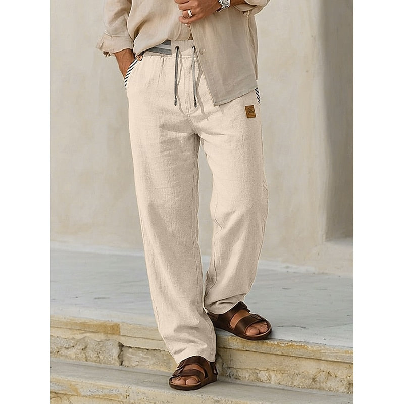 Rodrigo | Pantalones Recto Hombre Holgados y Cómodos — Beige