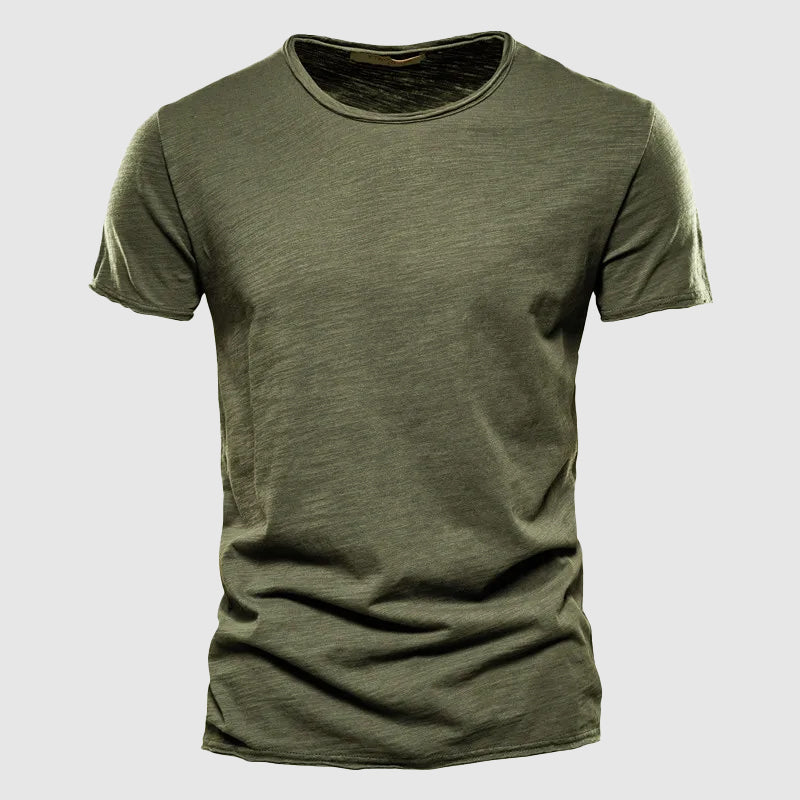 Rodrigo | Playera Cuello Redondo Lisa de Estilo Diario — Verde