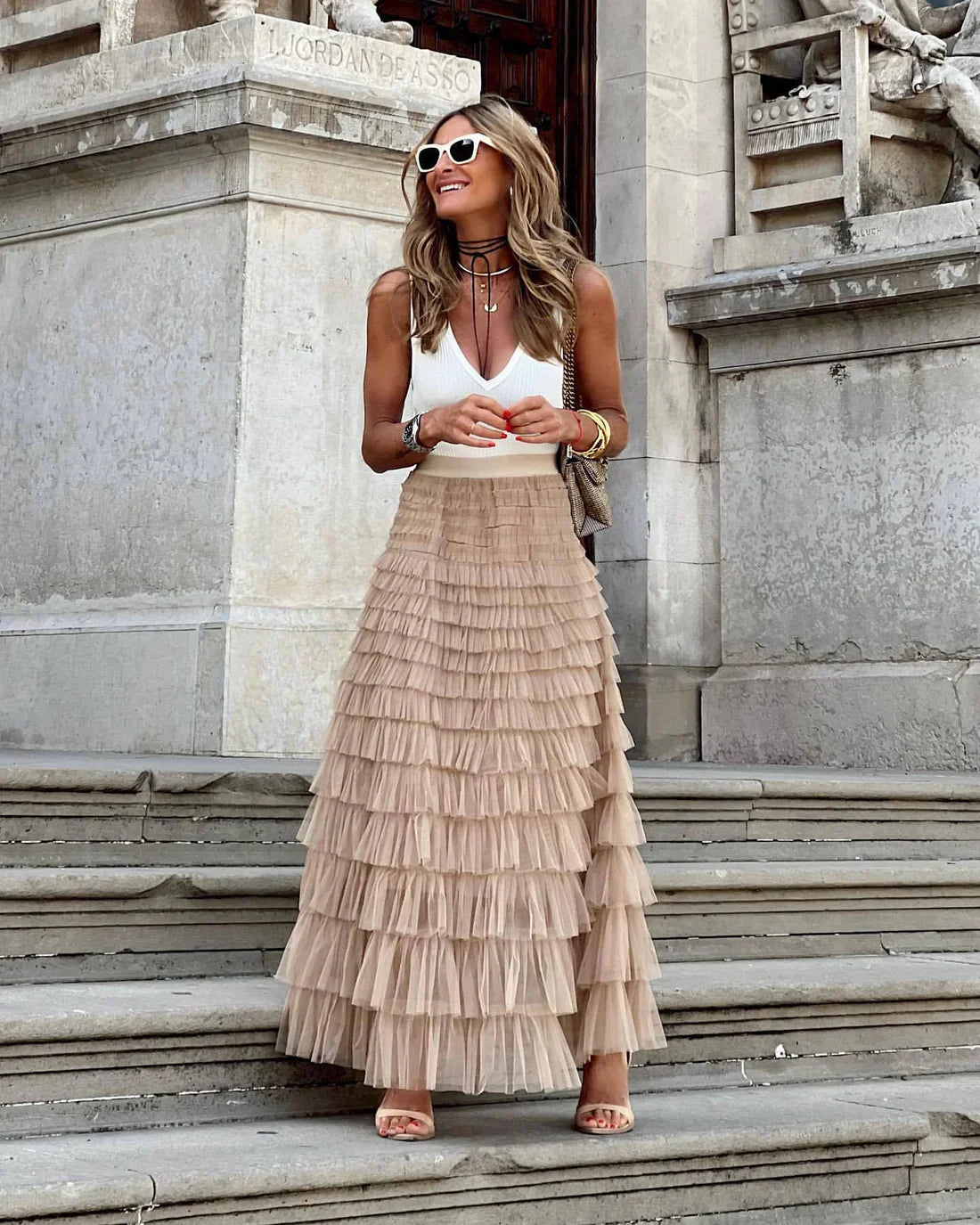 Rosalía | Falda de Fiesta Plisada con Cintura Elástica