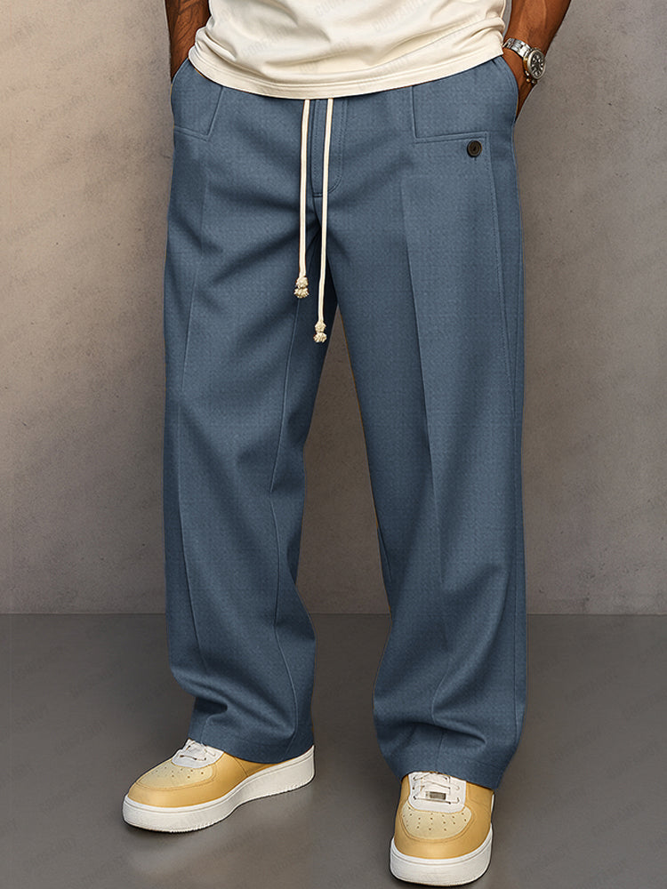 Santiago | Pantalon de Vestir Hombre de Corte Recto — Azul