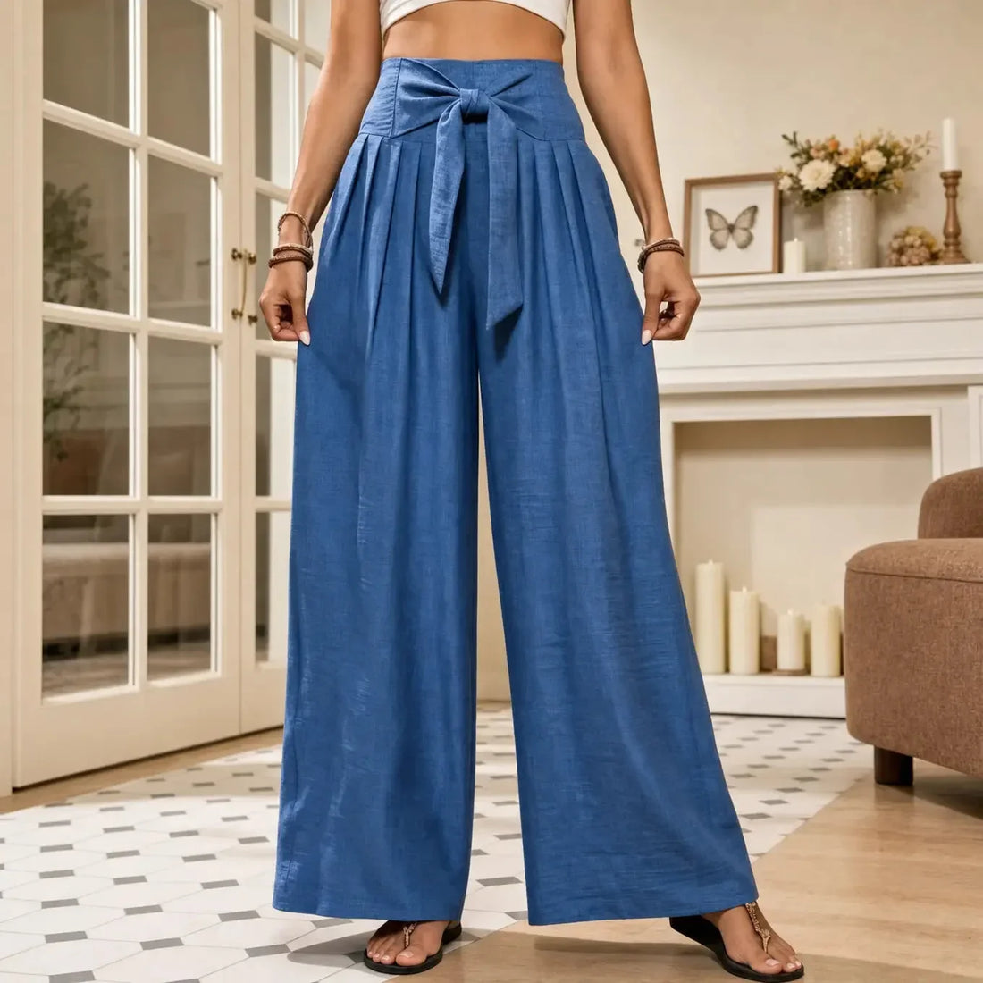Valentina | Pantalon de Vestir Mujer de Tiro Alto con Lazo