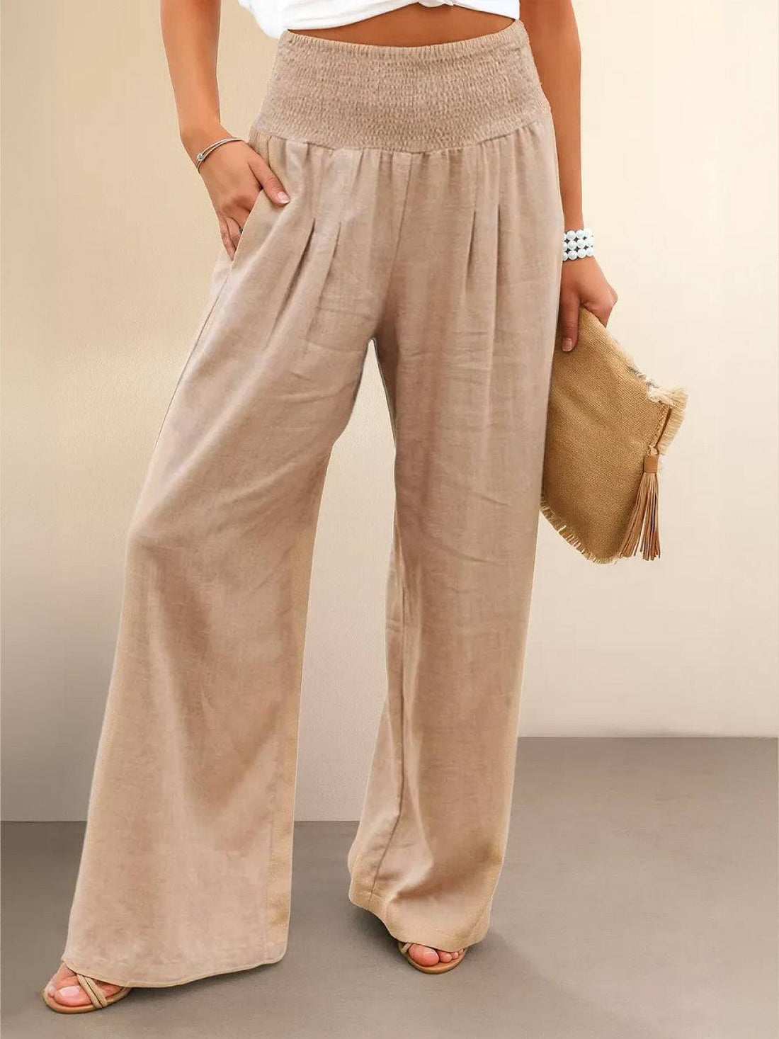 Valeria | Pantalón Palazzo Holgado con Pretina Elástica