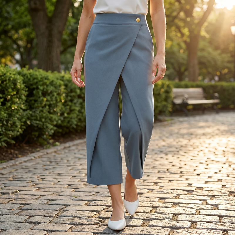 Valeria | Pantalones de Vestir Mujer con Corte Cruzado